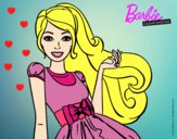 Dibujo Barbie con su vestido con lazo pintado por Yeric12