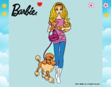 Dibujo Barbie con sus mascotas pintado por LunaLunita