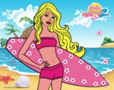 Barbie con tabla de surf