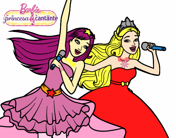 Barbie y la princesa cantando