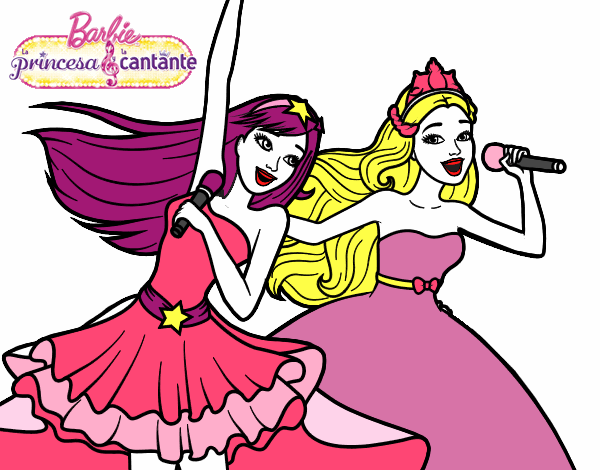 Barbie y la princesa cantando