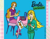 Dibujo Barbie y su hermana merendando pintado por LunaLunita