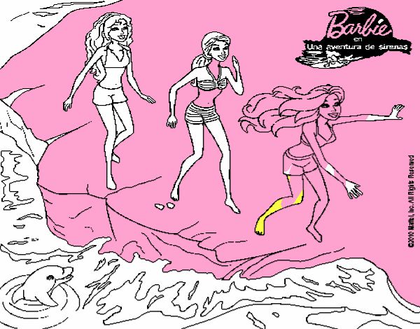 Barbie y sus amigas en la playa