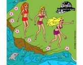 Dibujo Barbie y sus amigas en la playa pintado por LunaLunita