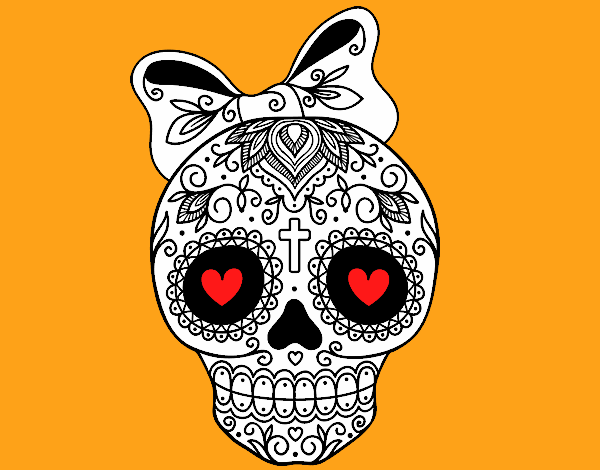 Calavera mejicana con lazo