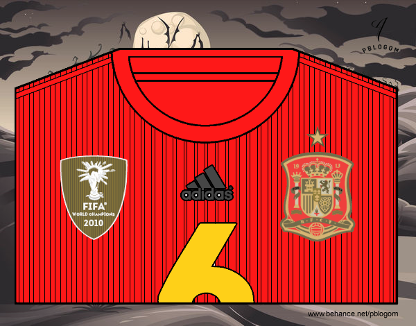 Camiseta del mundial de fútbol 2014 de España