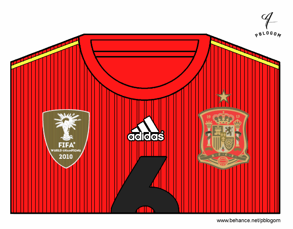 Camiseta del mundial de fútbol 2014 de España