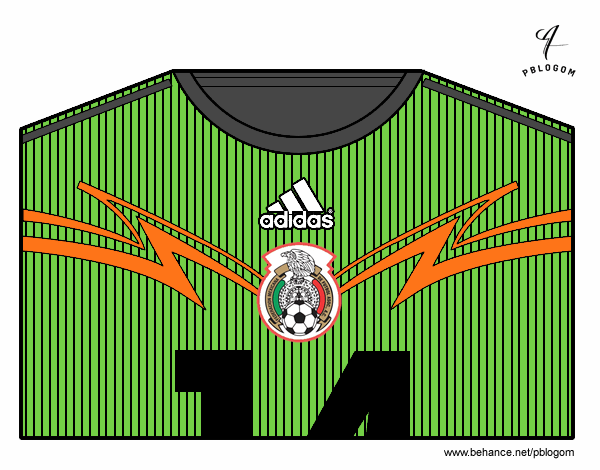 Camiseta del mundial de fútbol 2014 de México