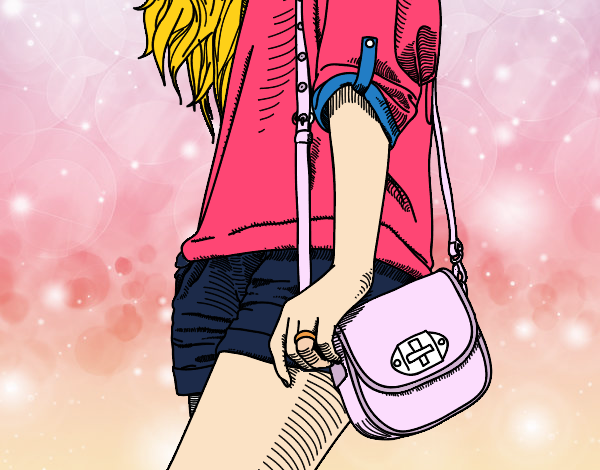 Dibujo Chica con bolso pintado por vanesa123