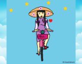 Dibujo China en bicicleta pintado por LunaLunita