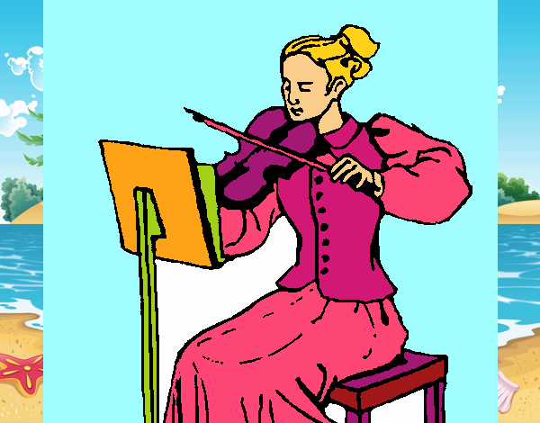 Dibujo Dama violinista pintado por LunaLunita