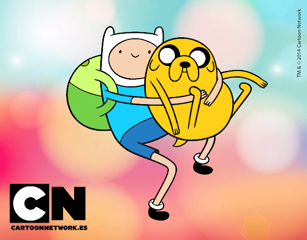 Finn y Jake abrazados