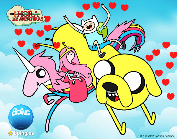 Finn y Jake con la Princesa Chicle