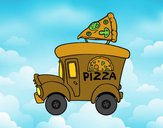 Dibujo Food truck de pizza pintado por tilditus