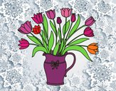 Dibujo Jarrón de tulipanes pintado por amalia