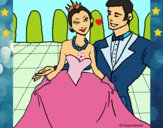 Dibujo Princesa y príncipe en el baile pintado por LunaLunita
