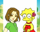 Dibujo Sakura y Lisa pintado por polette