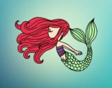 Dibujo Sirena flotando pintado por laiagoro23