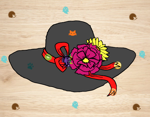 Sombrero con flores