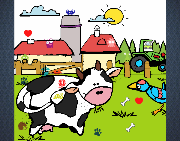 Dibujo Vaca en la granja pintado por Cookie1D