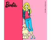 Barbie con cazadora de cuadros