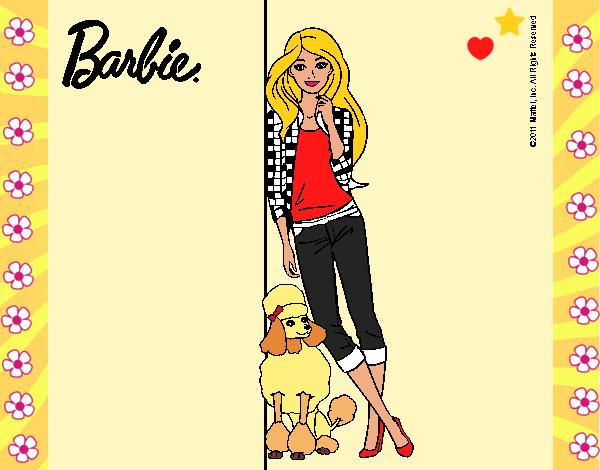 Barbie con cazadora de cuadros