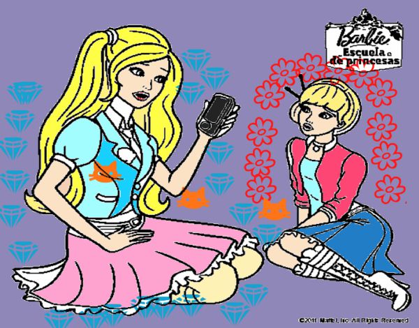 Barbie con el teléfono móvil