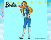 Dibujo Barbie con look casual pintado por LunaLunita