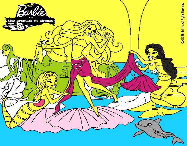 Dibujo De Barbie Con Sirenas Pintado Por En Dibujos Net El D A