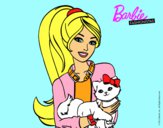 Barbie con su linda gatita