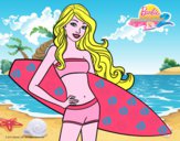 Barbie con tabla de surf