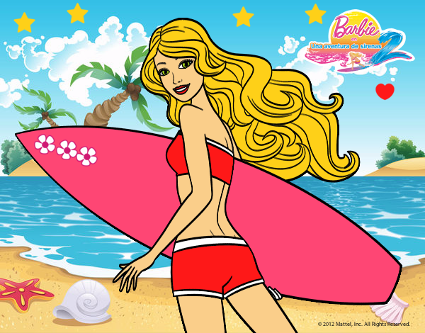 Barbie surfera