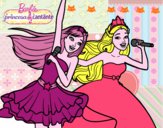 Barbie y la princesa cantando