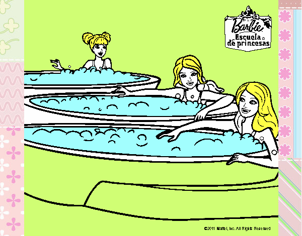 Barbie y sus amigas en el jacuzzi