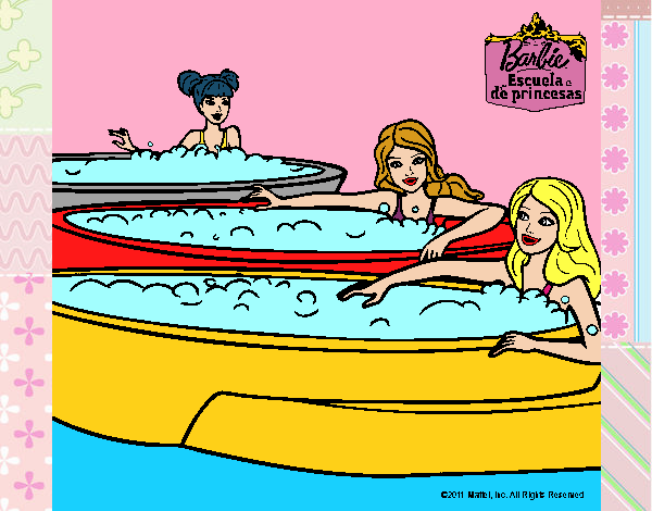 Barbie y sus amigas en el jacuzzi