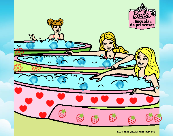 Barbie y sus amigas en el jacuzzi