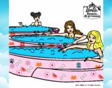 Barbie y sus amigas en el jacuzzi