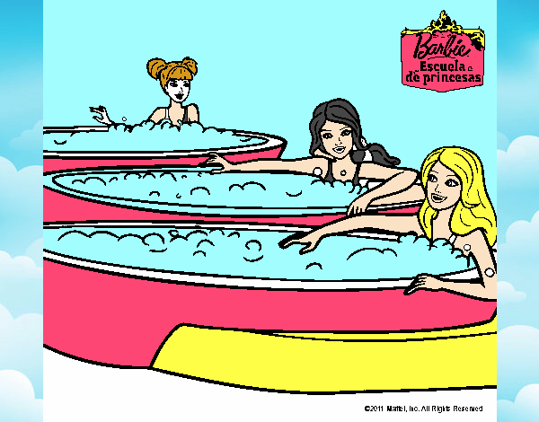 Barbie y sus amigas en el jacuzzi