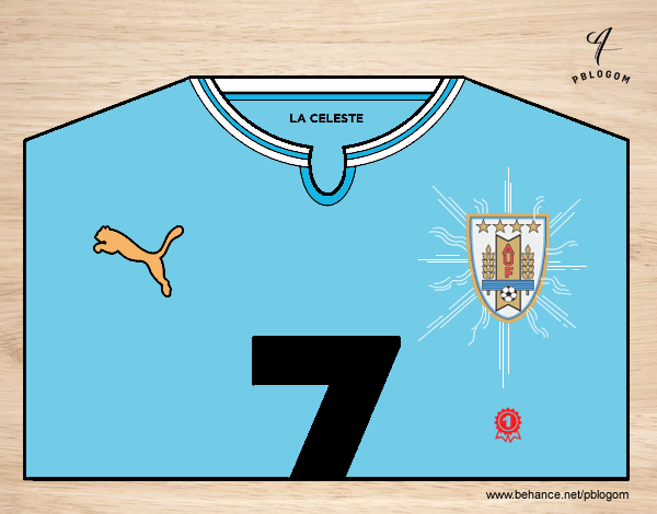 Camiseta del mundial de fútbol 2014 de Uruguay