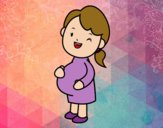 Dibujo Chica embarazada pintado por queyla