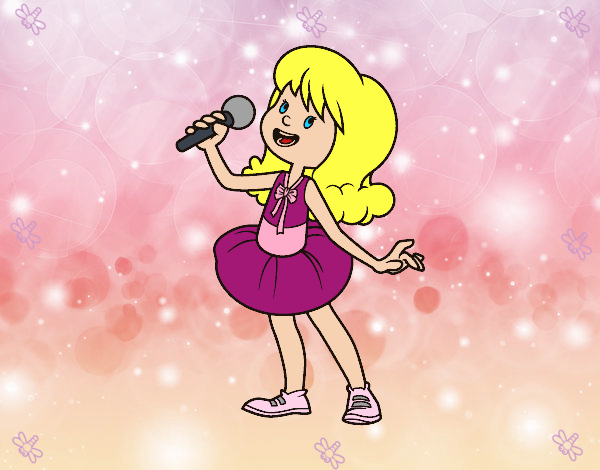 Estrella del pop cantando