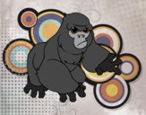 Dibujo Gorila de montaña pintado por superbea