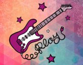 Dibujo Guitarra y estrellas pintado por alondra200