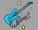 Dibujo Guitarra y estrellas pintado por jaisel