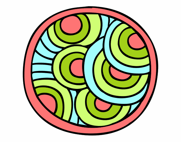 Dibujo Mandala circular pintado por amovallet