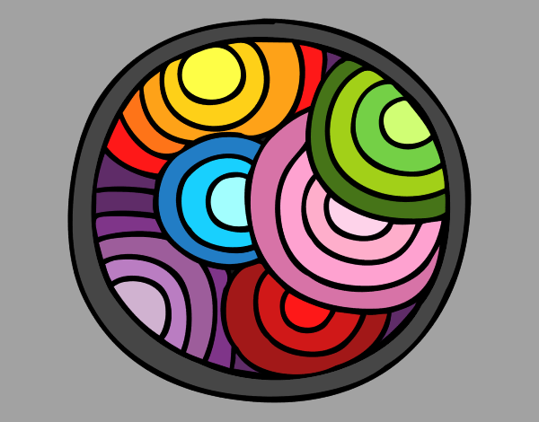 Dibujo Mandala circular pintado por milydg