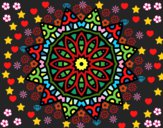 Dibujo Mandala estrella pintado por queyla