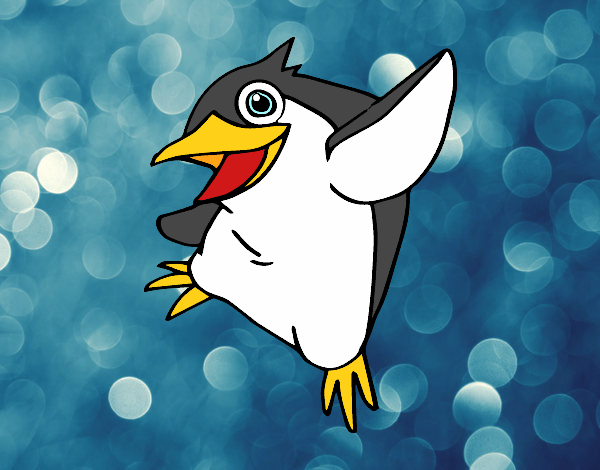 Dibujo Pequeño pingüino azul pintado por superbea