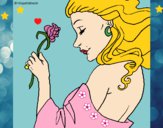 Dibujo Princesa con una rosa pintado por LunaLunita