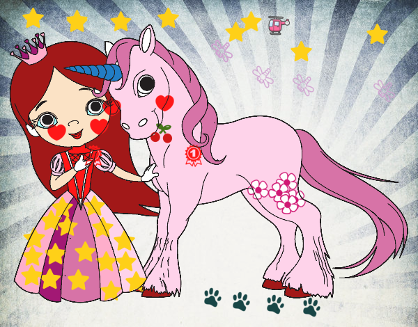 Princesa y unicornio